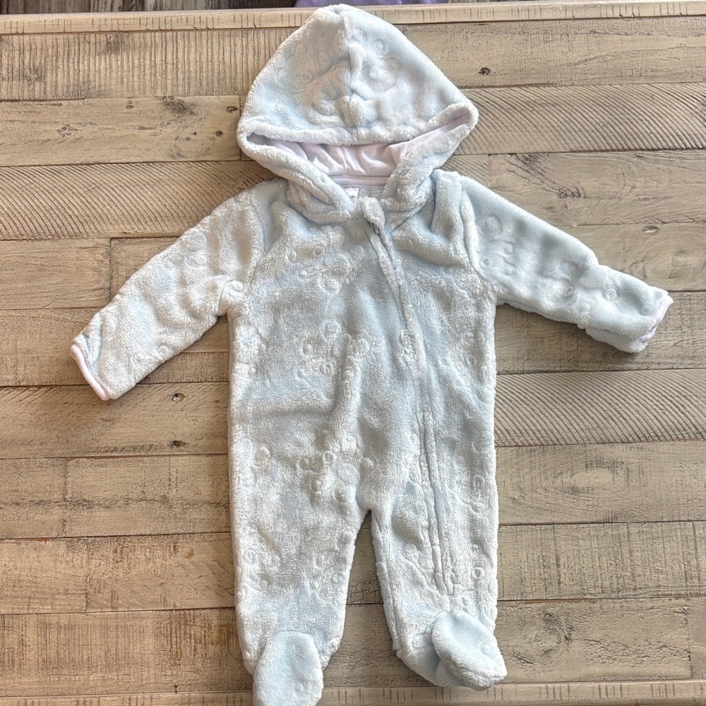 Soft White Hooded Baby Footie - Picture 1 of 1